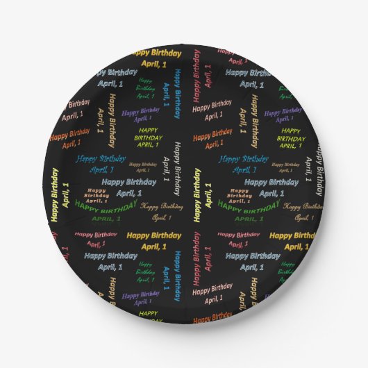 紙プレート4月1日誕生日 ペーパープレート (正面)