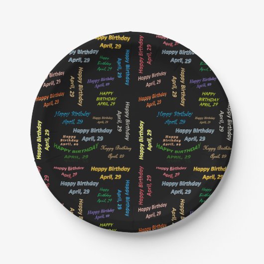 紙プレート4月29日誕生日 ペーパープレート (正面)