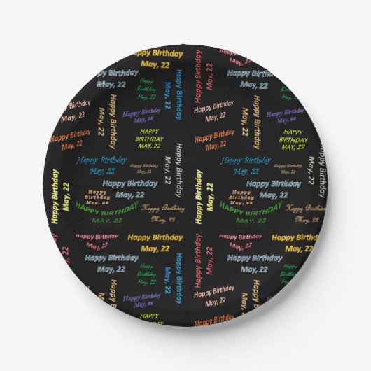 紙プレート5月22誕生日 ペーパープレート (正面)