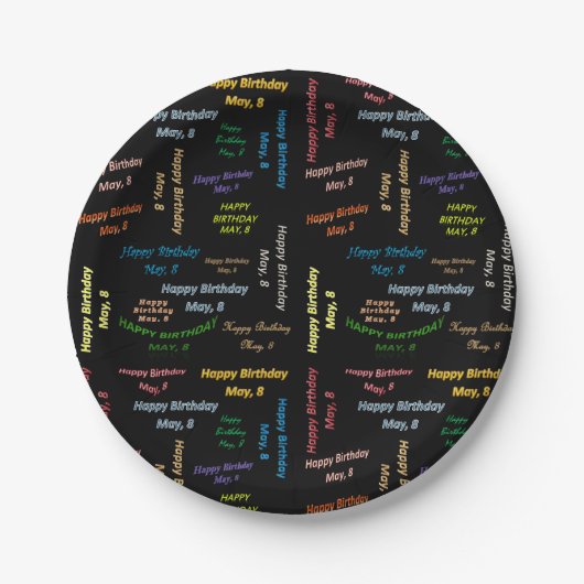 紙プレート5月8誕生日 ペーパープレート (正面)