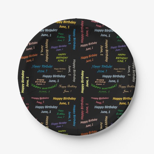 紙プレート6月1日誕生日 ペーパープレート (正面)