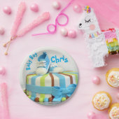 紙プレート7インチ男の赤ちゃんケーキブルーシューズパーティー ペーパープレート (パーティー)