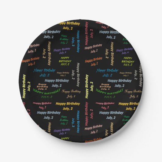 紙プレート7月2日誕生日 ペーパープレート (正面)