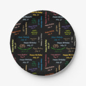 紙プレート7月27日誕生日 ペーパープレート (正面)