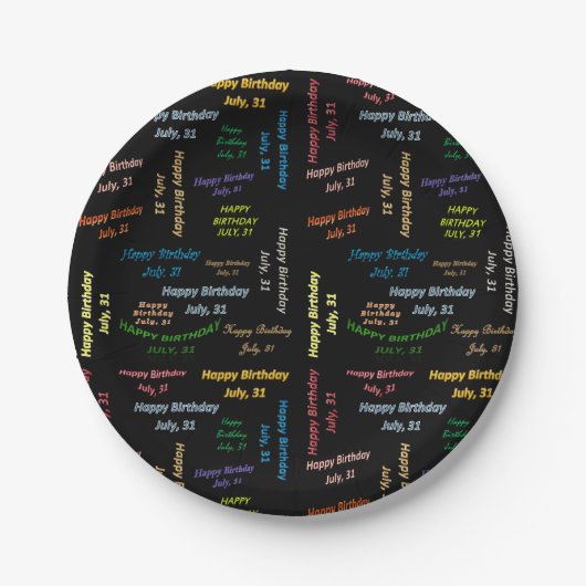 紙プレート7月31日誕生日 ペーパープレート (正面)