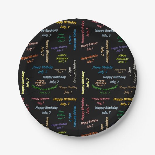 紙プレート7月7日誕生日 ペーパープレート (正面)