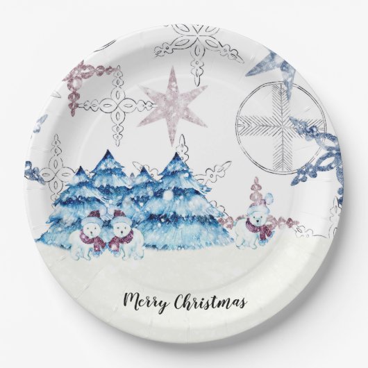 紙プレート9インチforクリスマスパーティー ペーパープレート (正面)