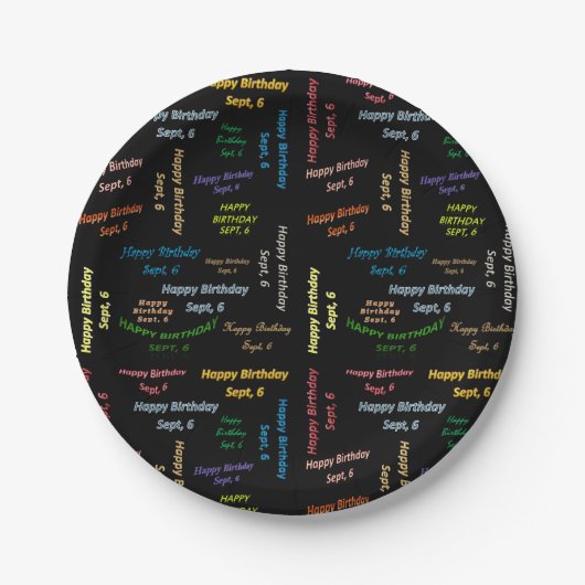 紙プレート9月6誕生日 ペーパープレート (正面)
