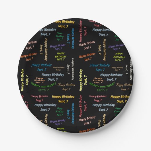 紙プレート9月7誕生日 ペーパープレート (正面)