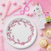 紙プレート:さくらんぼブロッサムリース ペーパープレート (パーティー)