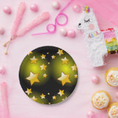 紙プレート、イエロースターズブラック ペーパープレート (パーティー)