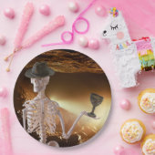 紙プレート、"インディ"ボーンハロウィーンスケルトン ペーパープレート (パーティー)