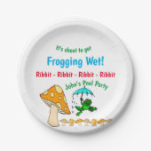 紙プレート、カエル、リブビットキノコ紙プレート ペーパープレート (正面)