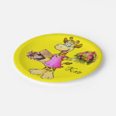 紙プレート、キリンフローラチョコレートイエロー ペーパープレート (アングル)