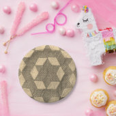 紙プレート – キルトブロックパターン ペーパープレート (パーティー)