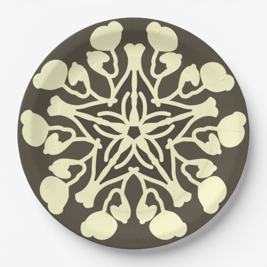 紙プレート、クラシックエレガント花柄 ペーパープレート (正面)