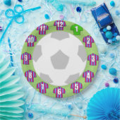 紙プレート – クラレット&ブルーストライプのスポーツシャツ ペーパープレート (パーティー)