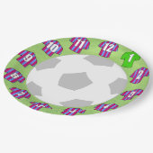 紙プレート – クラレット&ブルーストライプのスポーツシャツ ペーパープレート (アングル)