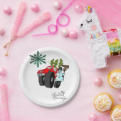 紙プレート、クリスマス雪だるま季節のごあいさつ ペーパープレート (パーティー)