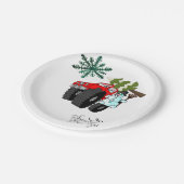 紙プレート、クリスマス雪だるま季節のごあいさつ ペーパープレート (アングル)