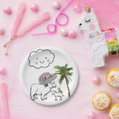 紙プレート、シープクラウドソンブレロパームツリー ペーパープレート (パーティー)