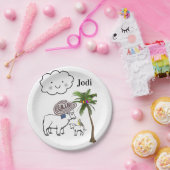 紙プレート、シープクラウドパームツリー ペーパープレート (パーティー)