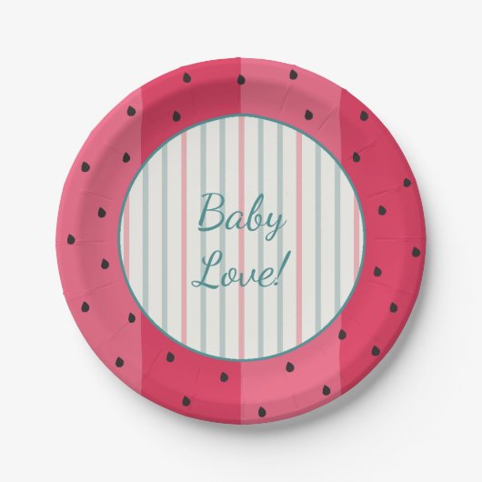 紙プレート「スイカ傘」 ペーパープレート (正面)