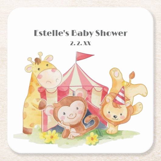 紙プレート スクエアペーパーコースター (正面)