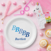 紙プレート – ステップイニシャル、ブルースの名前 ペーパープレート (パーティー)