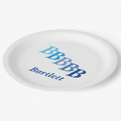 紙プレート – ステップイニシャル、ブルースの名前 ペーパープレート (アングル)