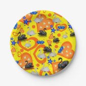 紙プレート、スワンオレンジハートブルースターズ ペーパープレート (正面)