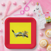 紙プレート – ドラゴンと赤縁ど ペーパープレート (パーティー)