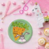 紙プレート、ニンジンうさぎ100%ビーガン ペーパープレート (パーティー)