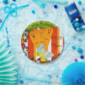 紙プレート、ニンジンストライプオレンジ100%ビーガン ペーパープレート (パーティー)