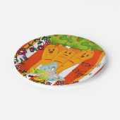 紙プレート、ニンジンストライプオレンジ100%ビーガン ペーパープレート (アングル)