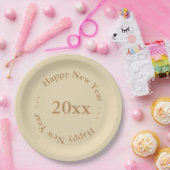 紙プレート – ハッピーニューイヤーと日付 ペーパープレート (パーティー)