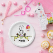 紙プレート、ハッピーバースデーカウカップケーキ ペーパープレート (パーティー)