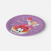 紙プレート、ハッピーバースデーカップケーキフェアリー ペーパープレート (アングル)