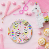 紙プレート、ハッピーバースデーカップケーキ ペーパープレート (パーティー)