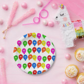 紙プレート、ハッピーバースデーカラフルバルーン ペーパープレート (パーティー)