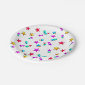 紙プレート、ハッピーバースデーカラフル星 ペーパープレート (アングル)