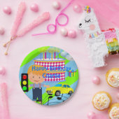 紙プレート、ハッピーバースデーカーボーイケーキ ペーパープレート (パーティー)
