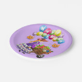 紙プレート、ハッピーバースデーキッビクトリアンテン ペーパープレート (アングル)