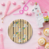 紙プレート、ハッピーバースデーキャンドルストライプ ペーパープレート (パーティー)