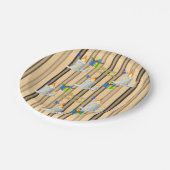 紙プレート、ハッピーバースデーキャンドルストライプ ペーパープレート (アングル)