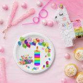 紙プレート、ハッピーバースデーキャンドル ペーパープレート (パーティー)