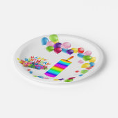 紙プレート、ハッピーバースデーキャンドル ペーパープレート (アングル)