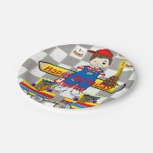 紙プレート、ハッピーバースデートレインズボーイ ペーパープレート (アングル)