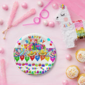 紙プレート、ハッピーバースデーバルーン ペーパープレート (パーティー)