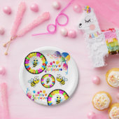 紙プレート、ハッピーバースデーバルーン(昆虫)マルハナバチ ペーパープレート (パーティー)